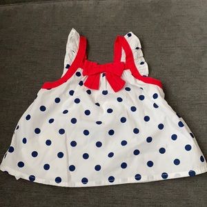 Gymboree Patriotic Little Girl Polka Dot Top NWT